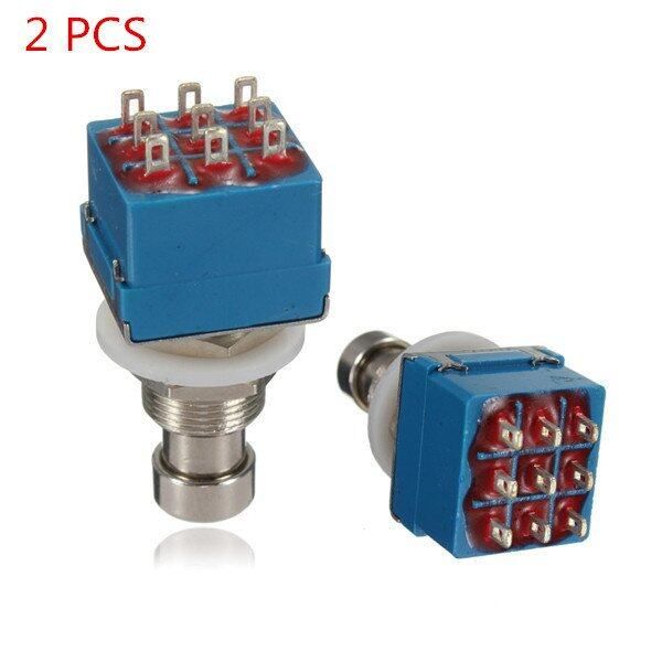 New 1PCS 9-pin 3PDT Guitar Effects Pedal Box Stomp Foot Metal Switch True Bypass