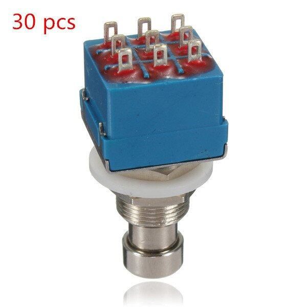 New 1PCS 9-pin 3PDT Guitar Effects Pedal Box Stomp Foot Metal Switch True Bypass