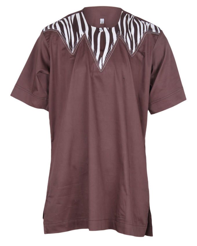 Men's Multi-Patterned Native Wear - Coffee Brown