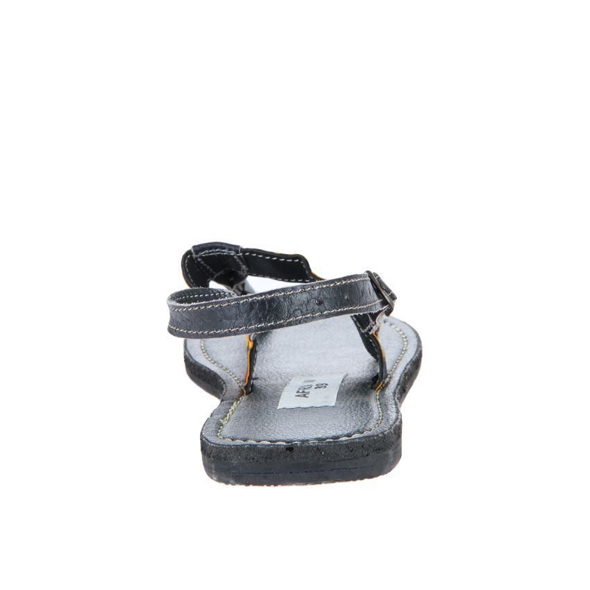 Printed Flat Sandals - Yellow/Red