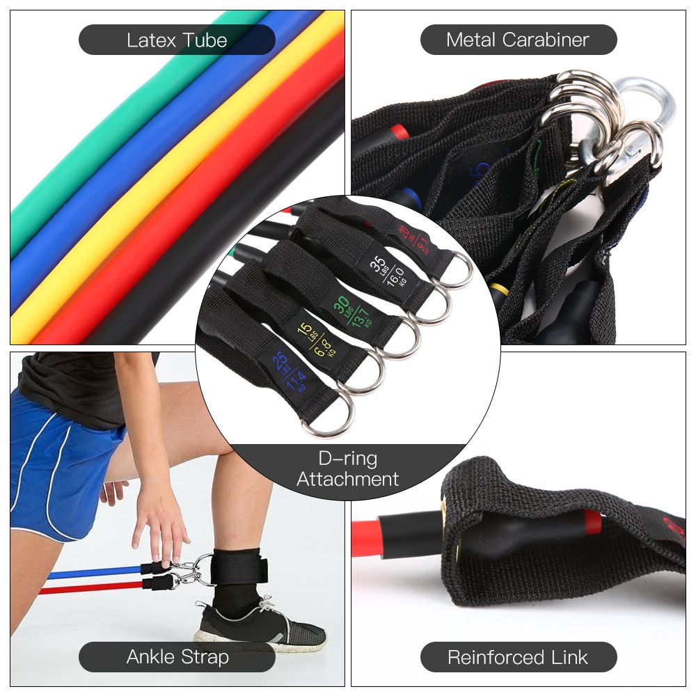 13Pcs Resistant Band Set Exercise Workout Fitness