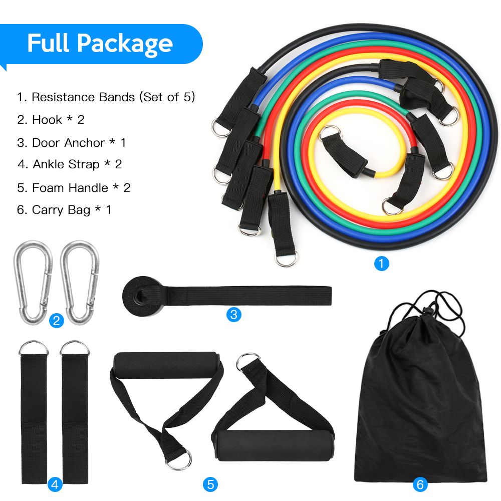 13Pcs Resistant Band Set Exercise Workout Fitness