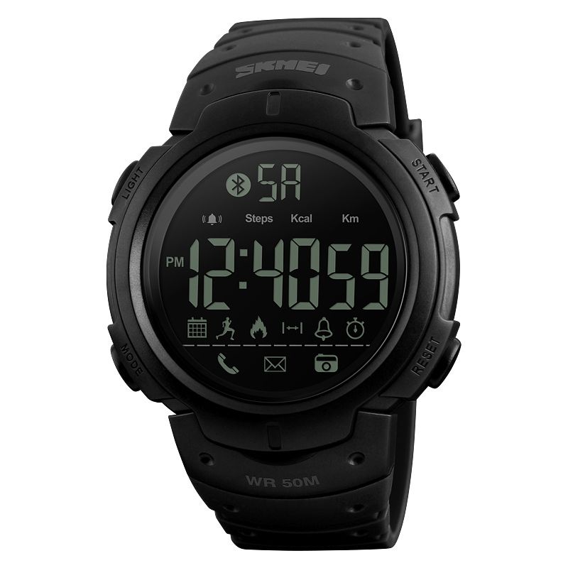 SKMEI 1301 Multifunction 50m Waterproof Sports Bluetooth Smart Watch, Compatible With Android & IOS System(Black)