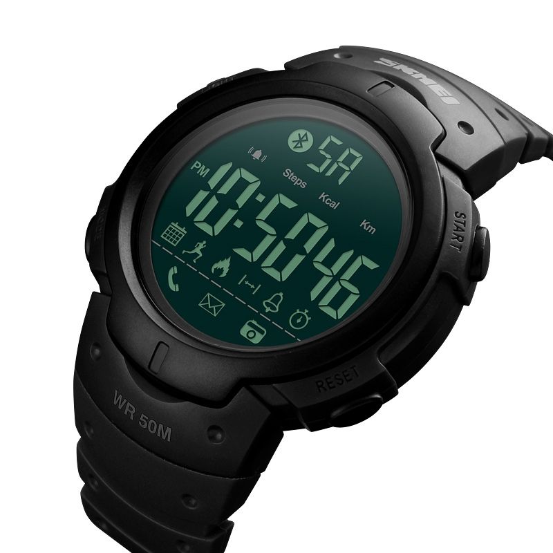 SKMEI 1301 Multifunction 50m Waterproof Sports Bluetooth Smart Watch, Compatible With Android & IOS System(Black)