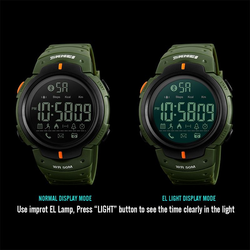 SKMEI 1301 Multifunction 50m Waterproof Sports Bluetooth Smart Watch, Compatible With Android & IOS System(Black)