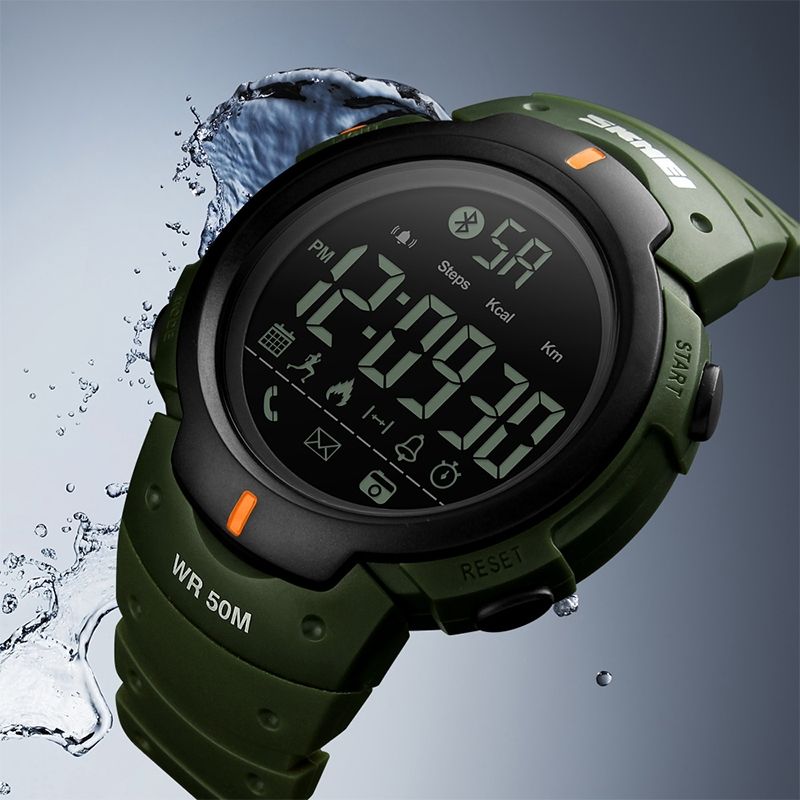 SKMEI 1301 Multifunction 50m Waterproof Sports Bluetooth Smart Watch, Compatible With Android & IOS System(Black)