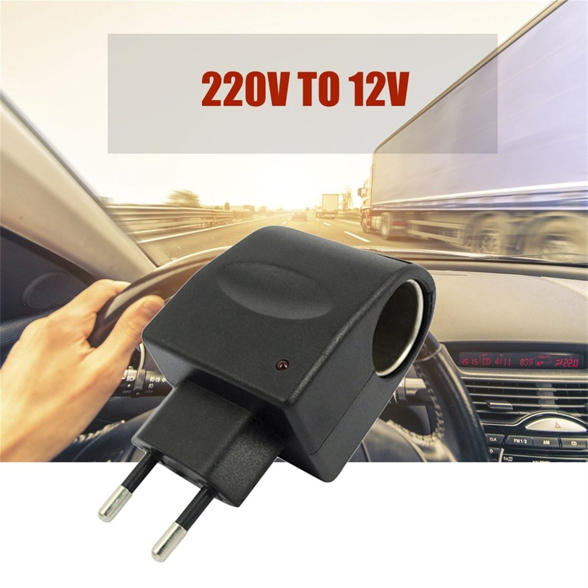 OR 220V AC To 12V DC Car Auto Power Converter Adapter Cigarette Lighter Socket Black