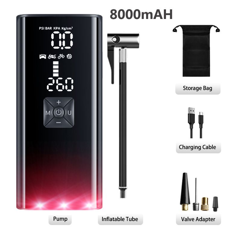 8000mAh Car Air Compressor 12V 150PSI Electric Wireless Portable Tire Inflator Pump For Motorcycle Bicycle Car Tyre Balls