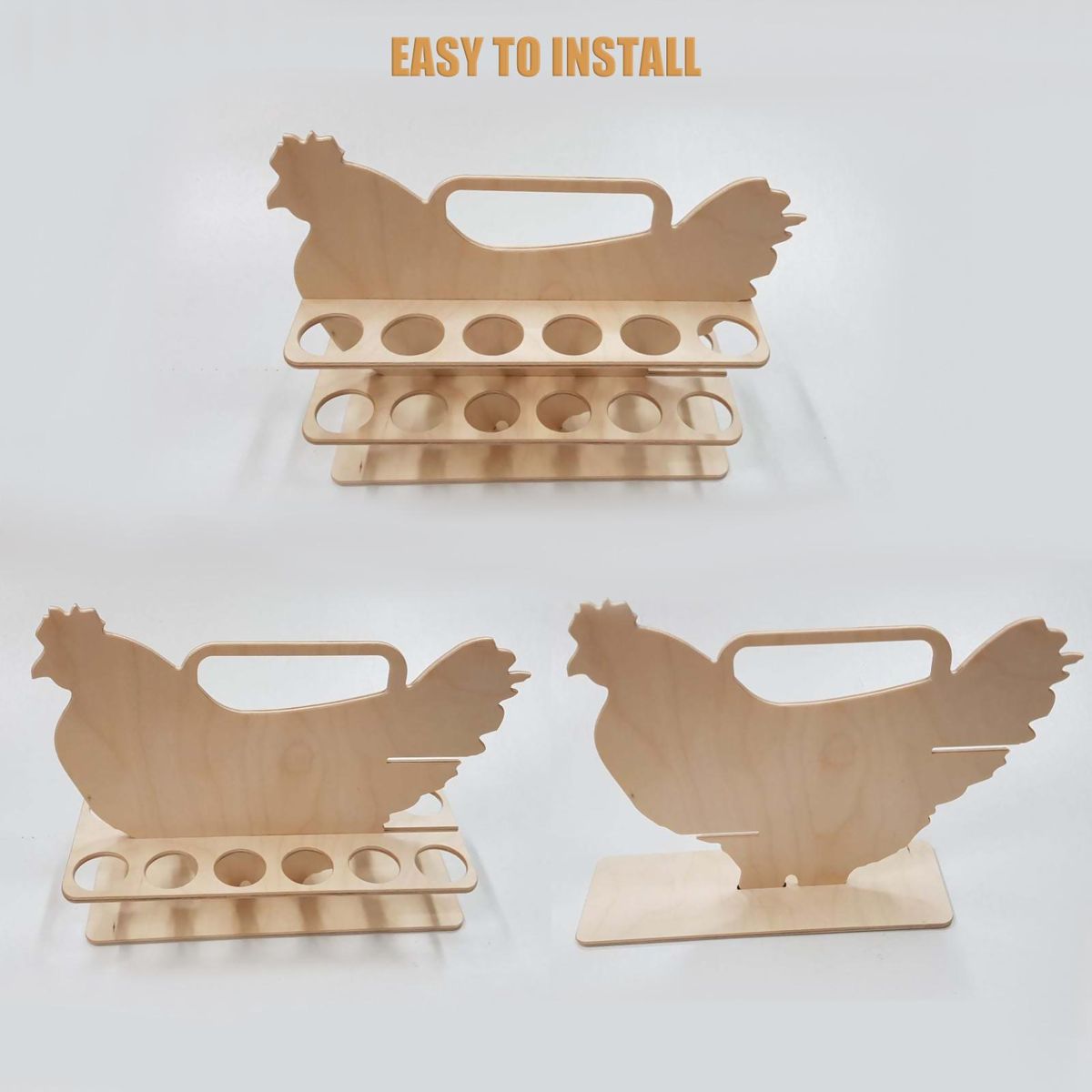 2-tray Wooden Egg Basket 24 Eggs Egg Holder Countertop Wooden Rustic Egg Holder Countertop Wooden Egg Tray for Egg Storage