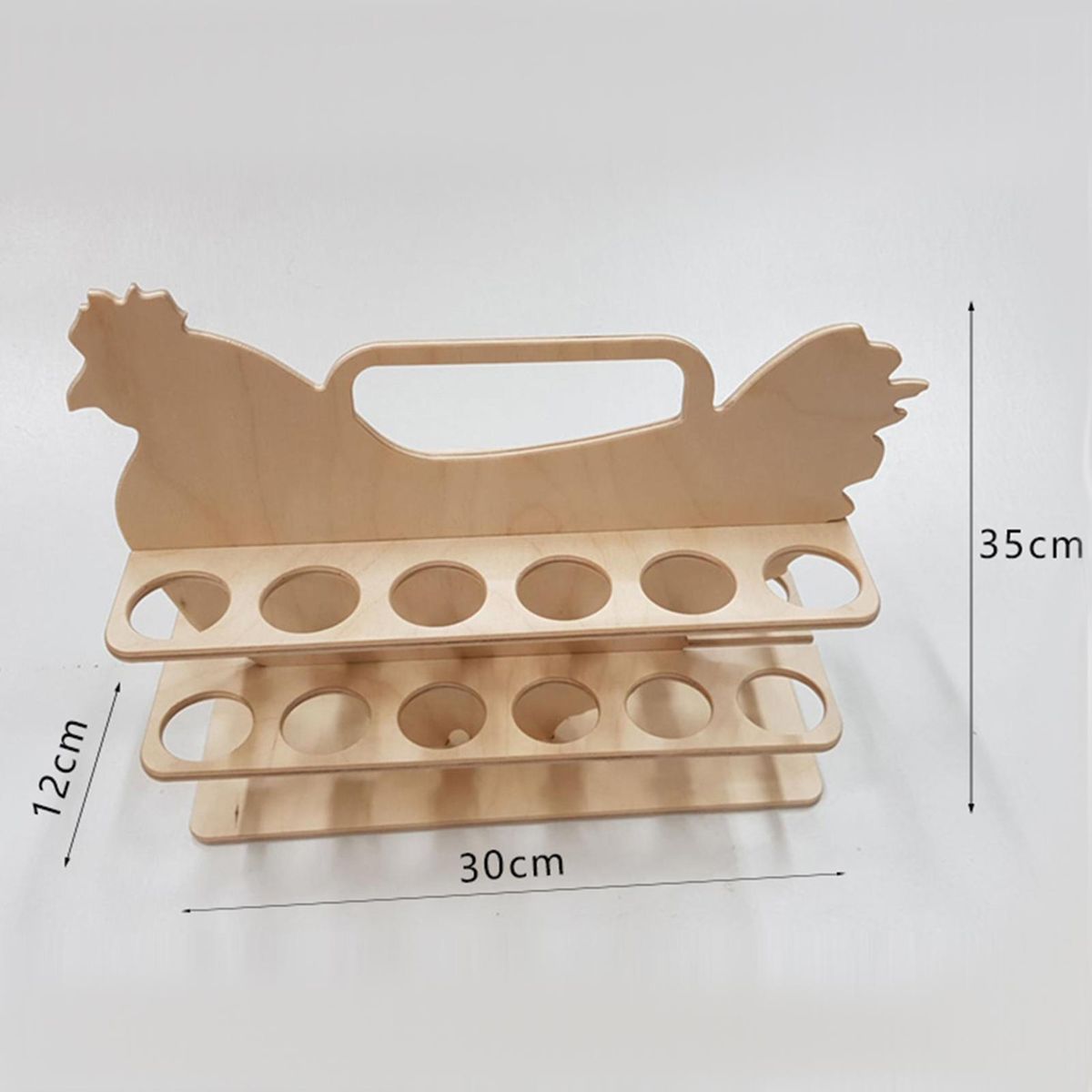 2-tray Wooden Egg Basket 24 Eggs Egg Holder Countertop Wooden Rustic Egg Holder Countertop Wooden Egg Tray for Egg Storage