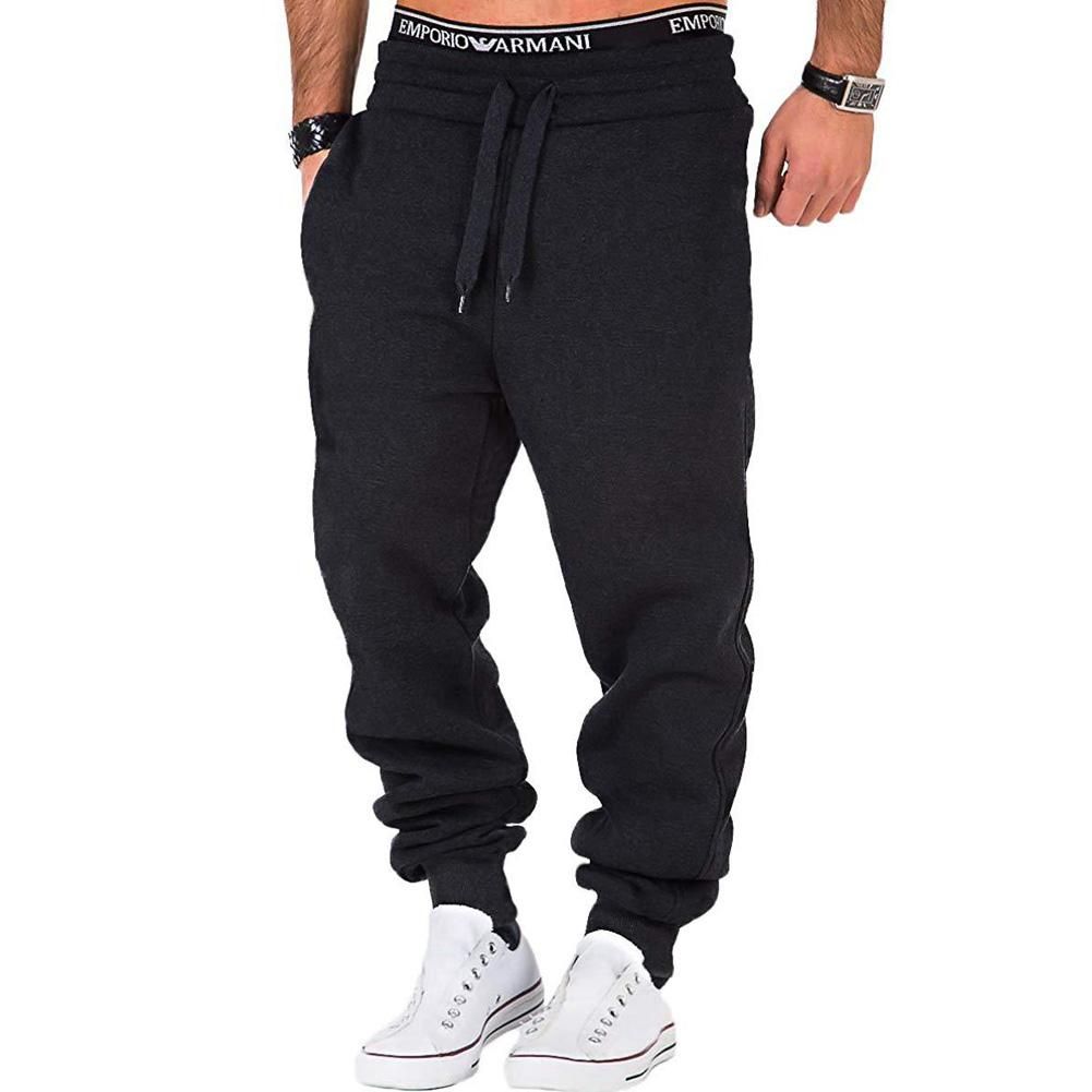 Informal gym pants for men Black and gray loose tracksuit trousers