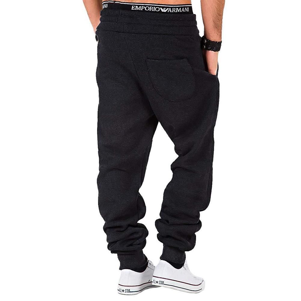 Informal gym pants for men Black and gray loose tracksuit trousers