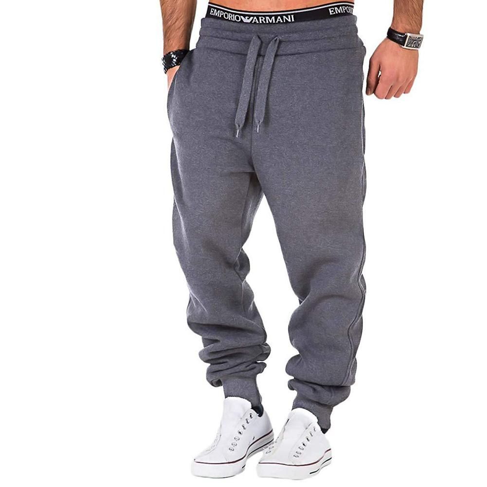 Informal gym pants for men Black and gray loose tracksuit trousers