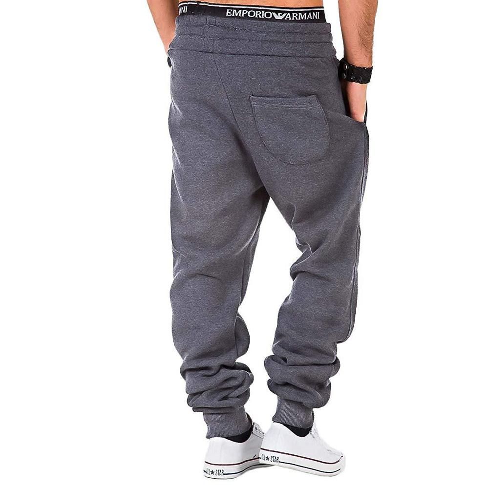 Informal gym pants for men Black and gray loose tracksuit trousers
