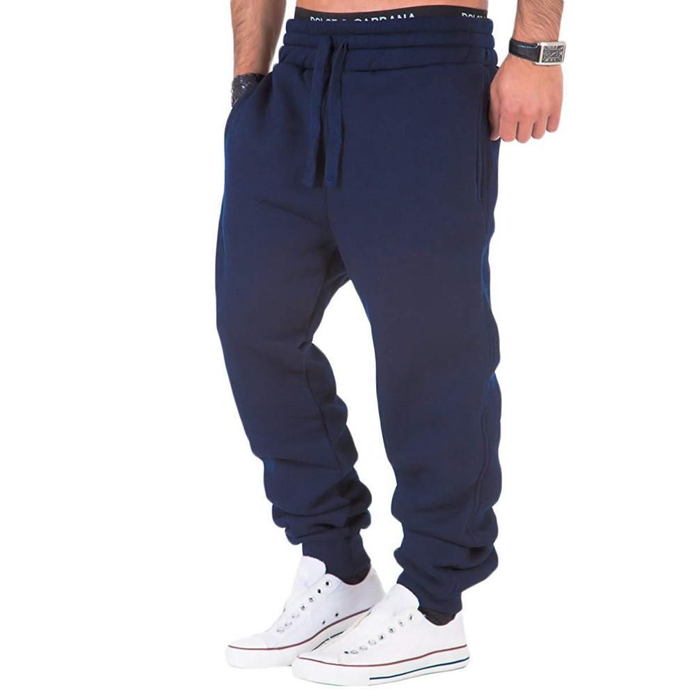 Informal gym pants for men Black and gray loose tracksuit trousers