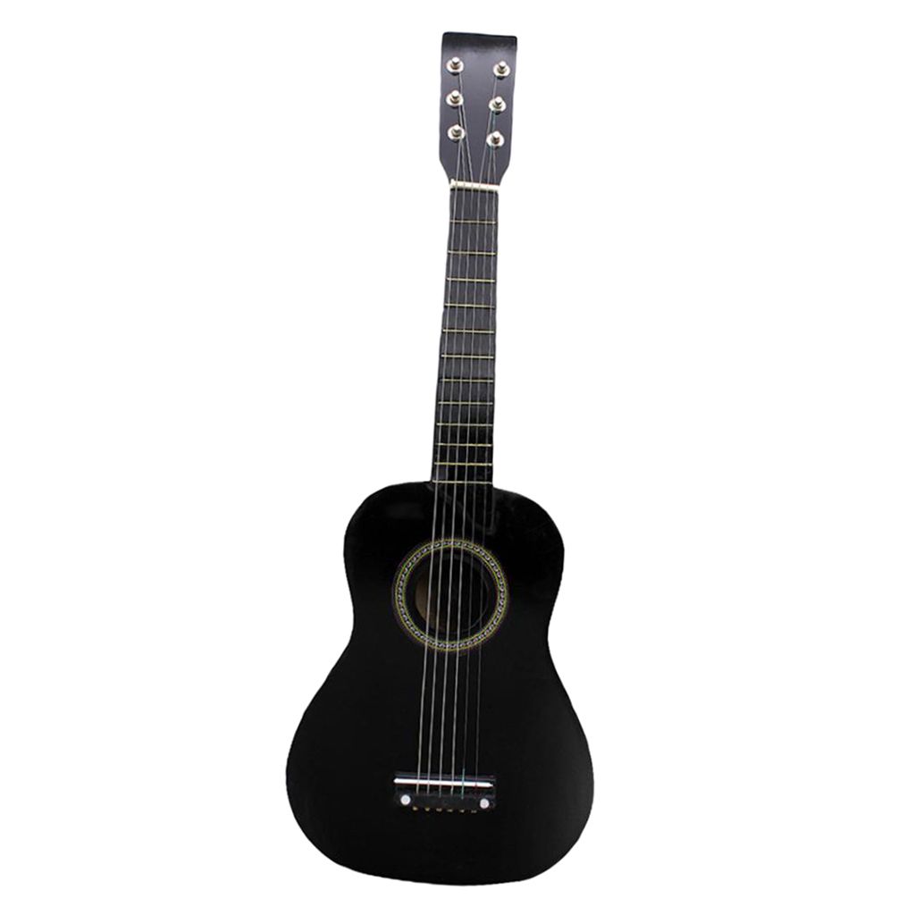 23inch Acoustic Folk Guitar For Beginners Student Adult Player 6 Black