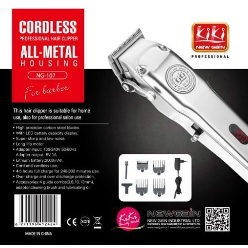 Kiki New Gain Stainless Steel Cordless Rechargeable Hair Clipper