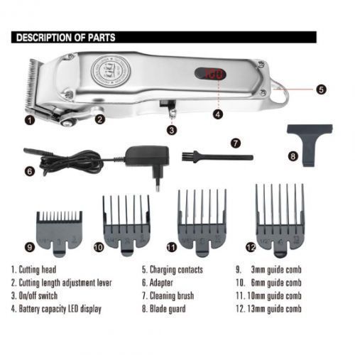 Kiki New Gain Stainless Steel Cordless Rechargeable Hair Clipper