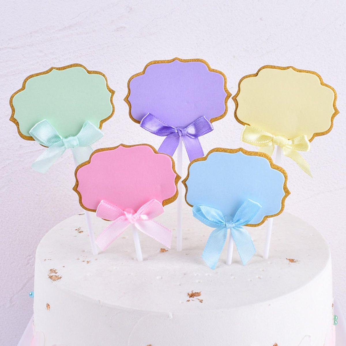 Cupcake Decoration Topper 50pcs Cupcake Topper Label Marker Kit Mix Color