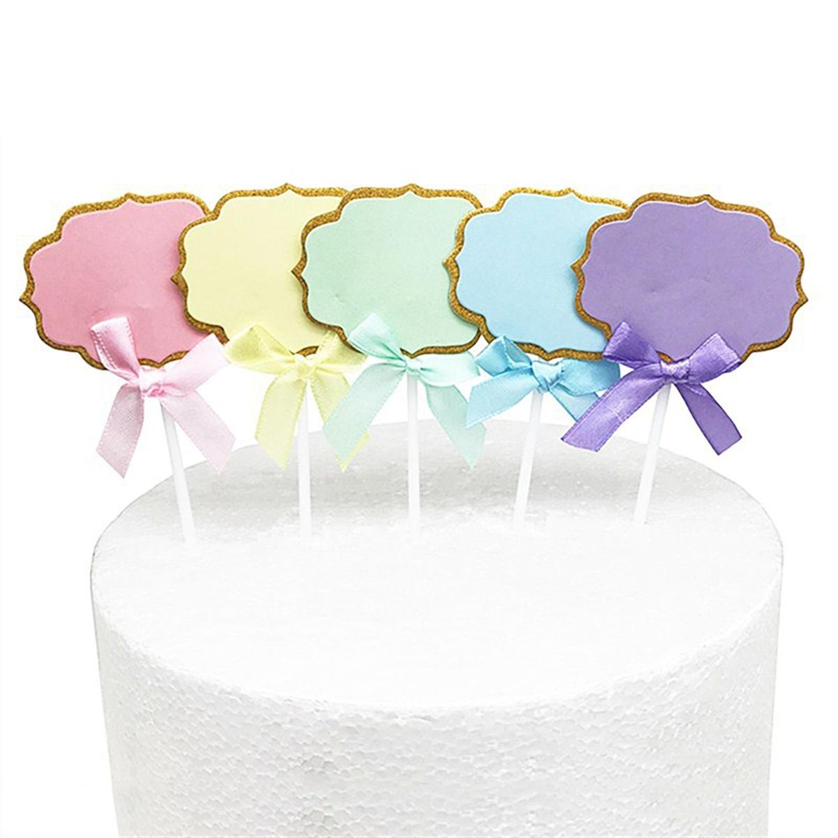Cupcake Decoration Topper 50pcs Cupcake Topper Label Marker Kit Mix Color