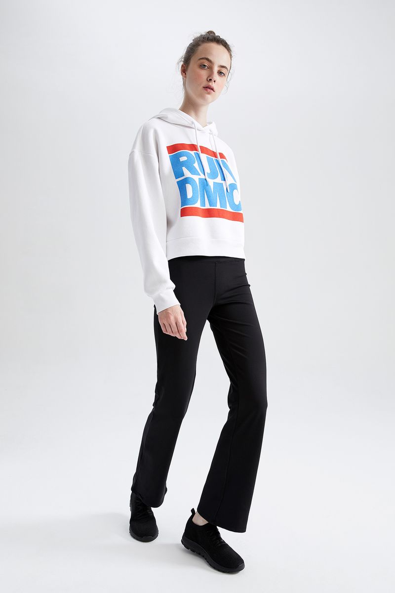 Woman Wide Leg Knitted Trousers-Black