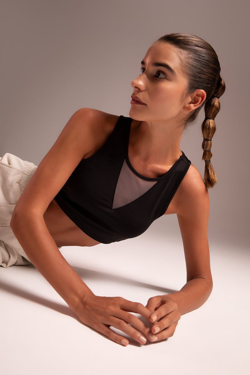 Woman Bralette Knitted Bra-Black