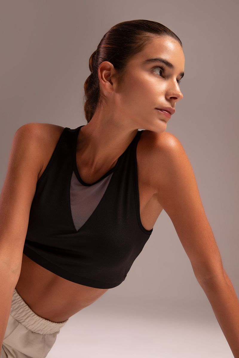 Woman Bralette Knitted Bra-Black