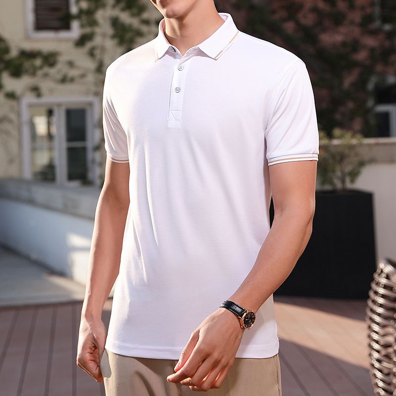 Men Regular Fit Knitted Polo T-Shirt - White