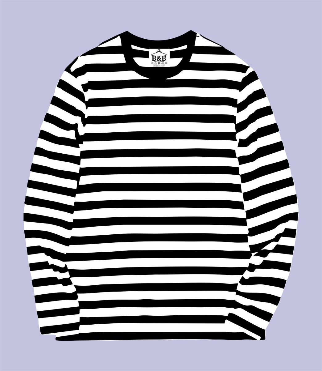 Striped WITH BLACK  LONGSLEEVED  Unisex T-shirt Polo