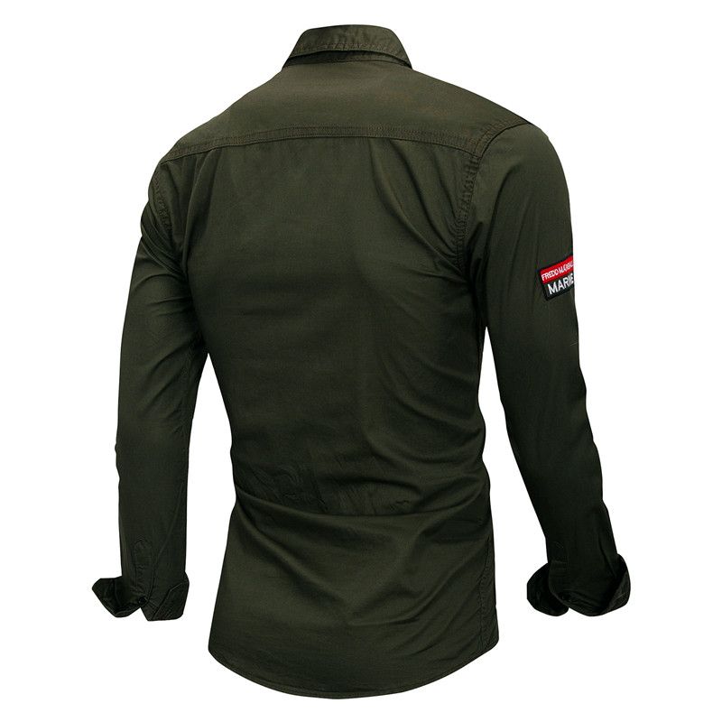 Men's Long Sleeve Cotton Field Shirt - Green