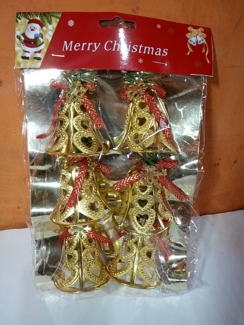6-Pcs-Mini-Bells + Red Bow-for-Christmas-Decoration & Others