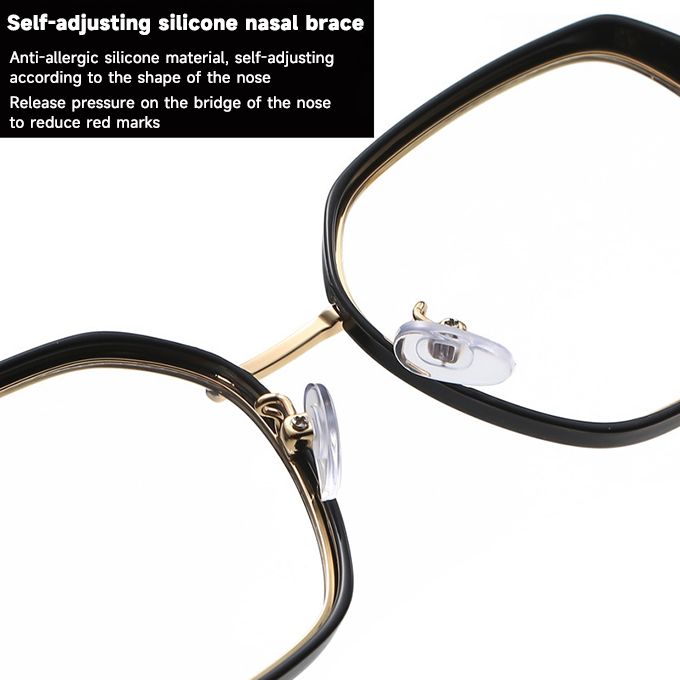 Anti-blue Color Glasses Stainless Steel Frame Anti-UV Sunglasses-Red