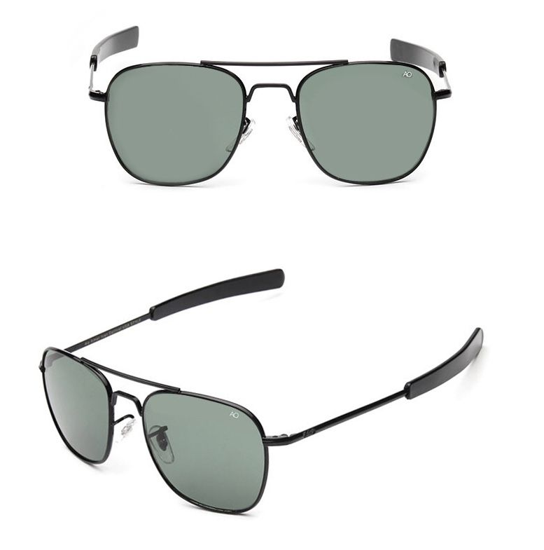 Black Military Luxury Designer Fashion Pilot Sunglasses