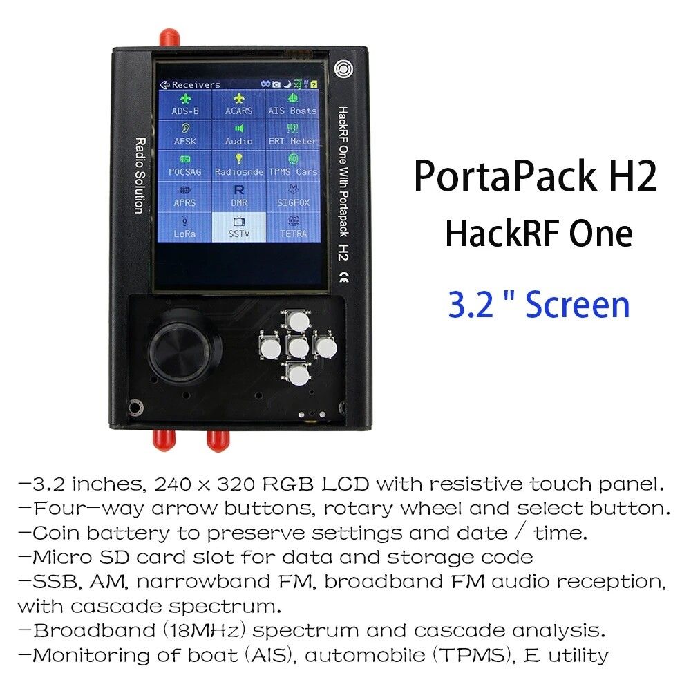 2020 New SRD Radio PortaPack H2 And HackRF One SDR Software Defined Radio 1MHz-6GHz Assembled With Data Cable