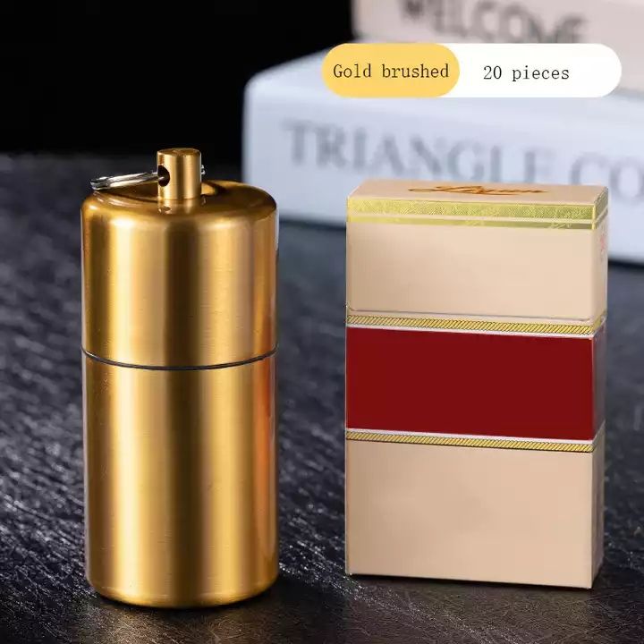 Portable Mini Metal Round Cigarette Case With Keychain