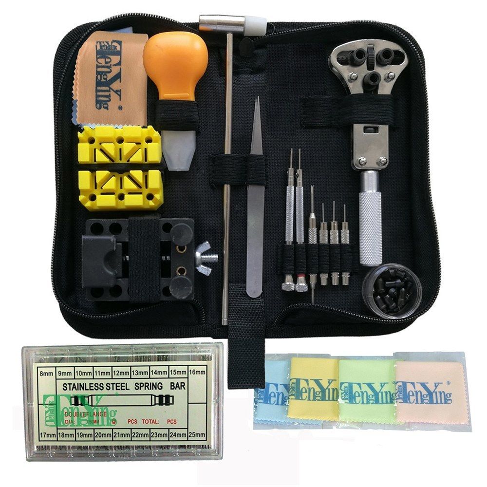 216PCS Watch Repair Tool Kit Professional Wrist Watch Band