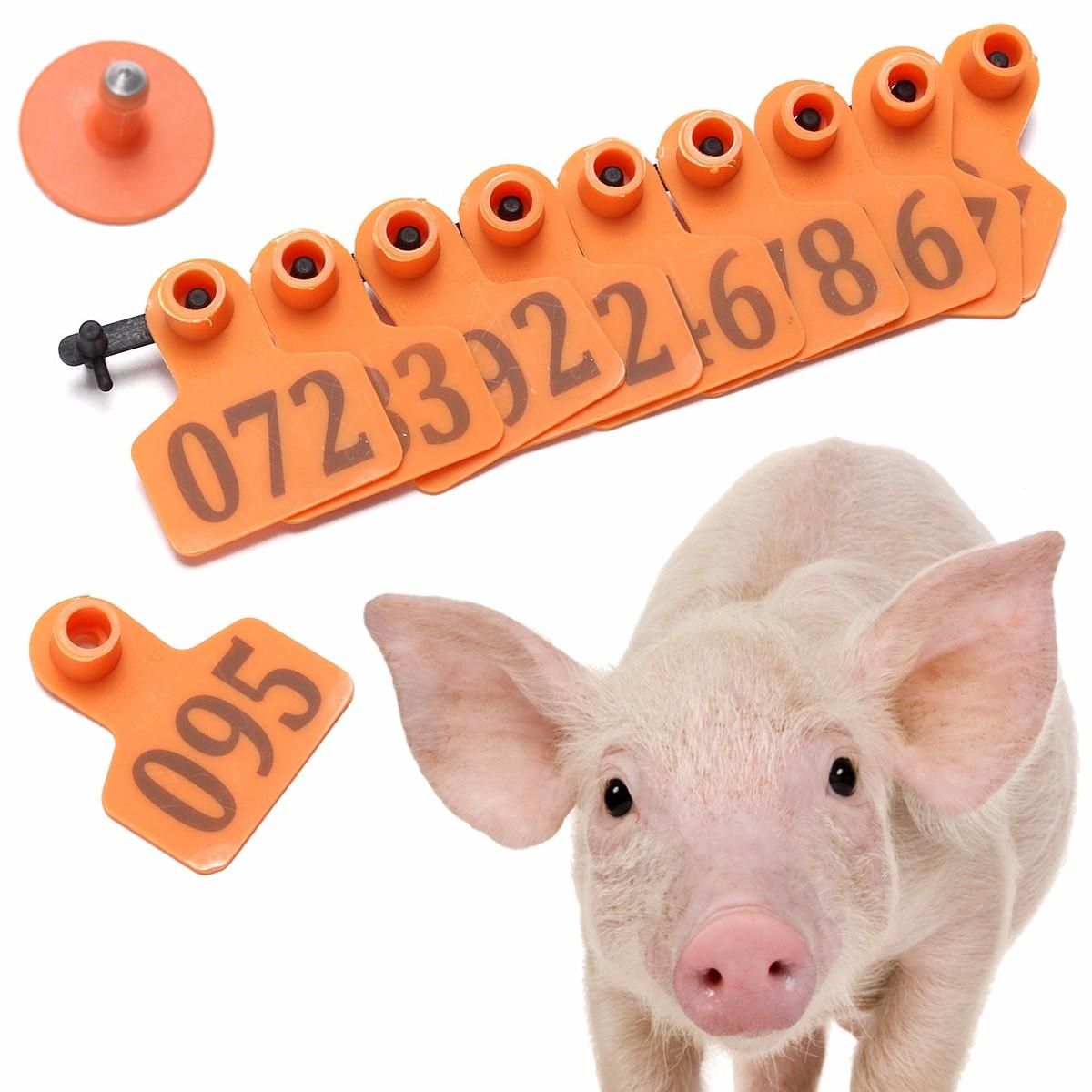 Livestock Cattle Goat Sheep Pig Animal Cow Ear Tags ID Lables Tag 1-100Pc Number