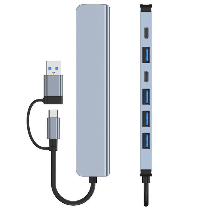 7in1 Multi Ports USB Type C Hub Splitter Adapter Expansion Dock