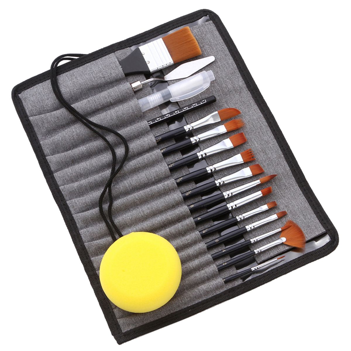 18pcs Artist Paint Brushes Set Bag Pack With Scraper Watercolor Brush Pen