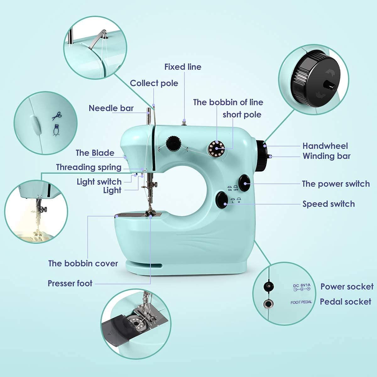 Portable Handheld Sewing Machine With An Extended Table Is Suitable For Beginners