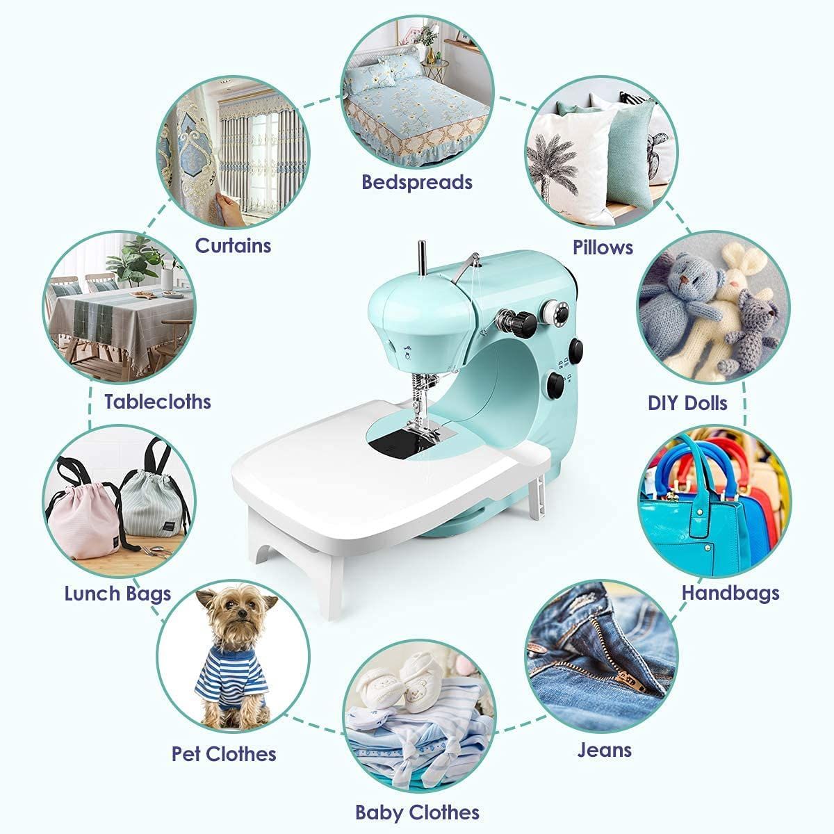 Portable Handheld Sewing Machine With An Extended Table Is Suitable For Beginners