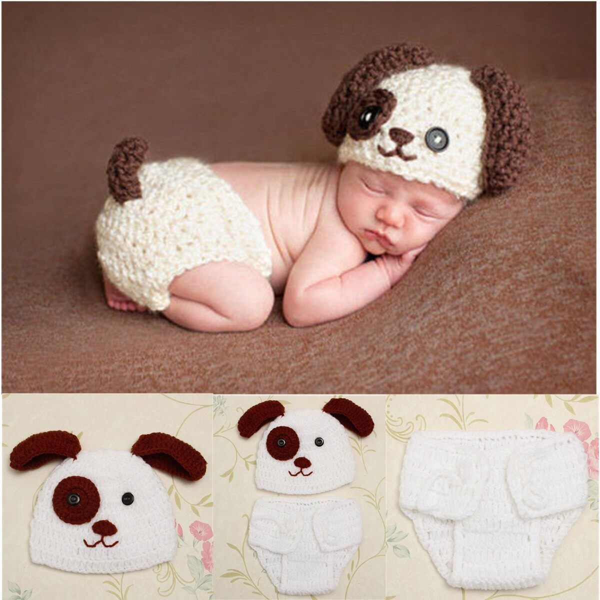 New! Hot! Newborn Baby Girls Crochet Knit Costume Photo Photography Prop Outfits
