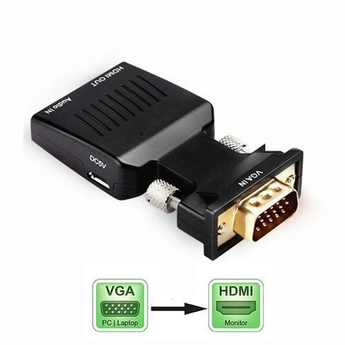 VGA HDMI Adapter With 3.5mm Audio Output 1080P HDTV AV Converter Cable PC Notebook Projector Monitor VGA To HDMI Adapter