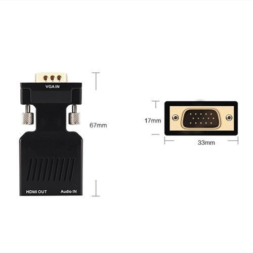 VGA HDMI Adapter With 3.5mm Audio Output 1080P HDTV AV Converter Cable PC Notebook Projector Monitor VGA To HDMI Adapter