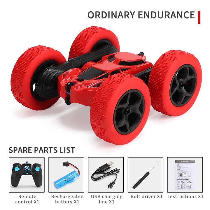 Stunt 2.4G Flip Children Toys RC Remote Control Car - Red