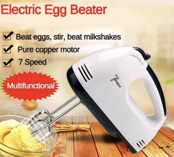 Electric Hand Mixer  White 7 Speed