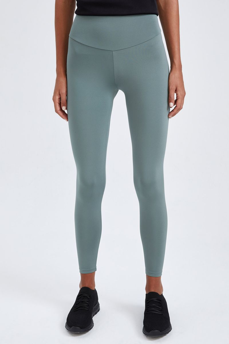 Woman Legging Fit Knitted Leggings-Green