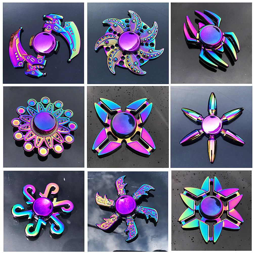Metal Rainbow Fidget Spinner Colorful EDC Hand Spinner Anti-Anxiety Toy