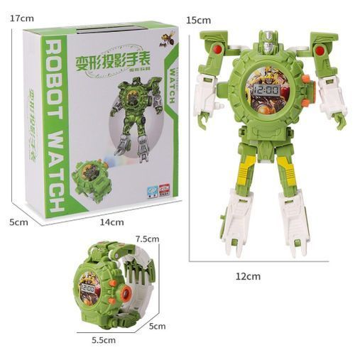 Free Spirit Children Trasformation Wristwatch Toy Cartoon Projection Watches Kids Xmas Gifts Robot Transformation Toys