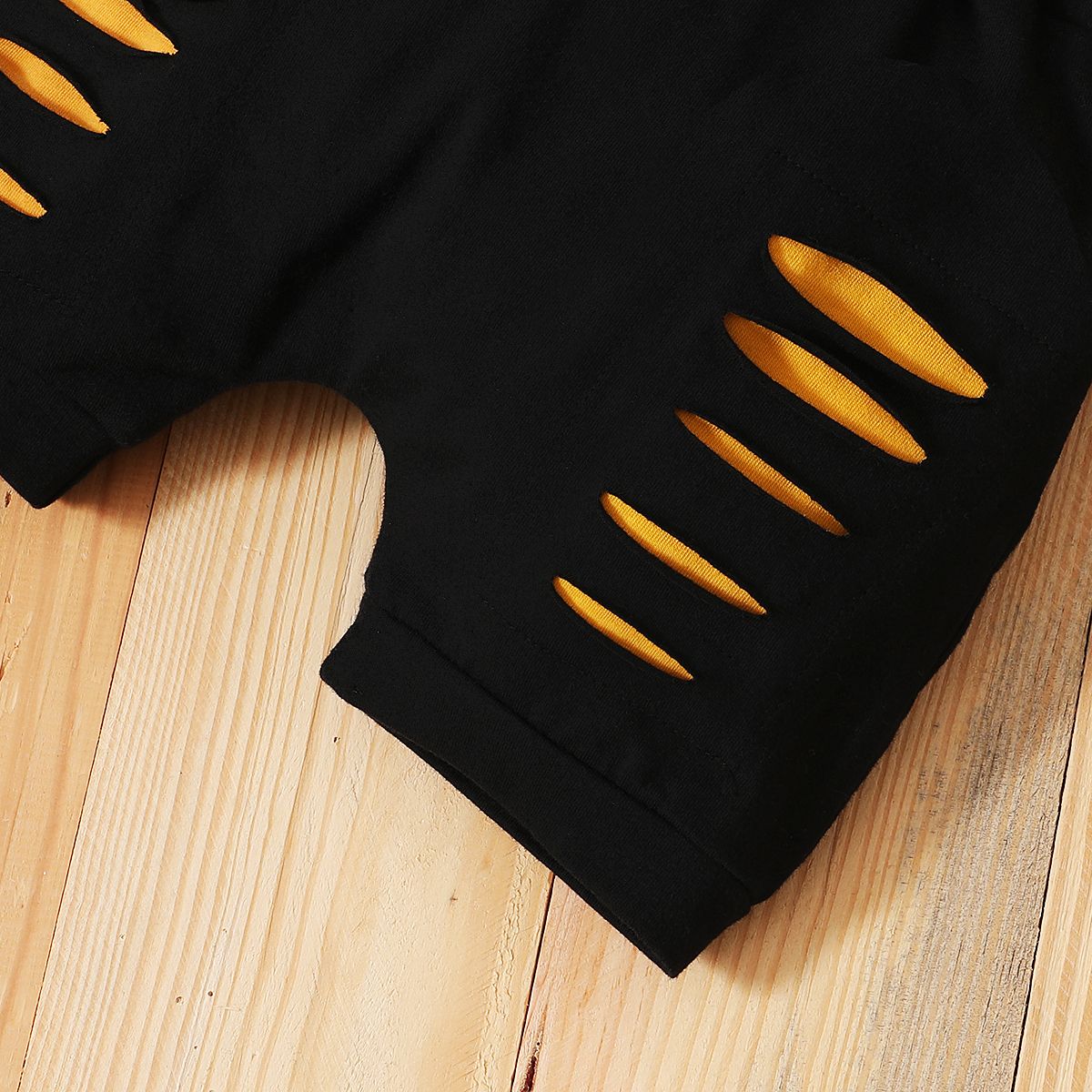 Baby Boys Summer Streetwear MINI BOSS Design Short Sleeves T-shirt + Fashion Ripped Shorts